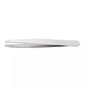 Pince à épiler acier inoxydable à bec plat droit