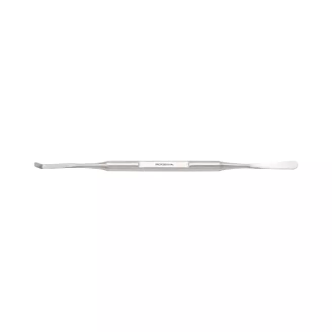 Spatule podologique double droite/coudée en inox 14,5 cm